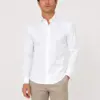 Bela jednobojna muška košulja slim fit sa likrom model 251