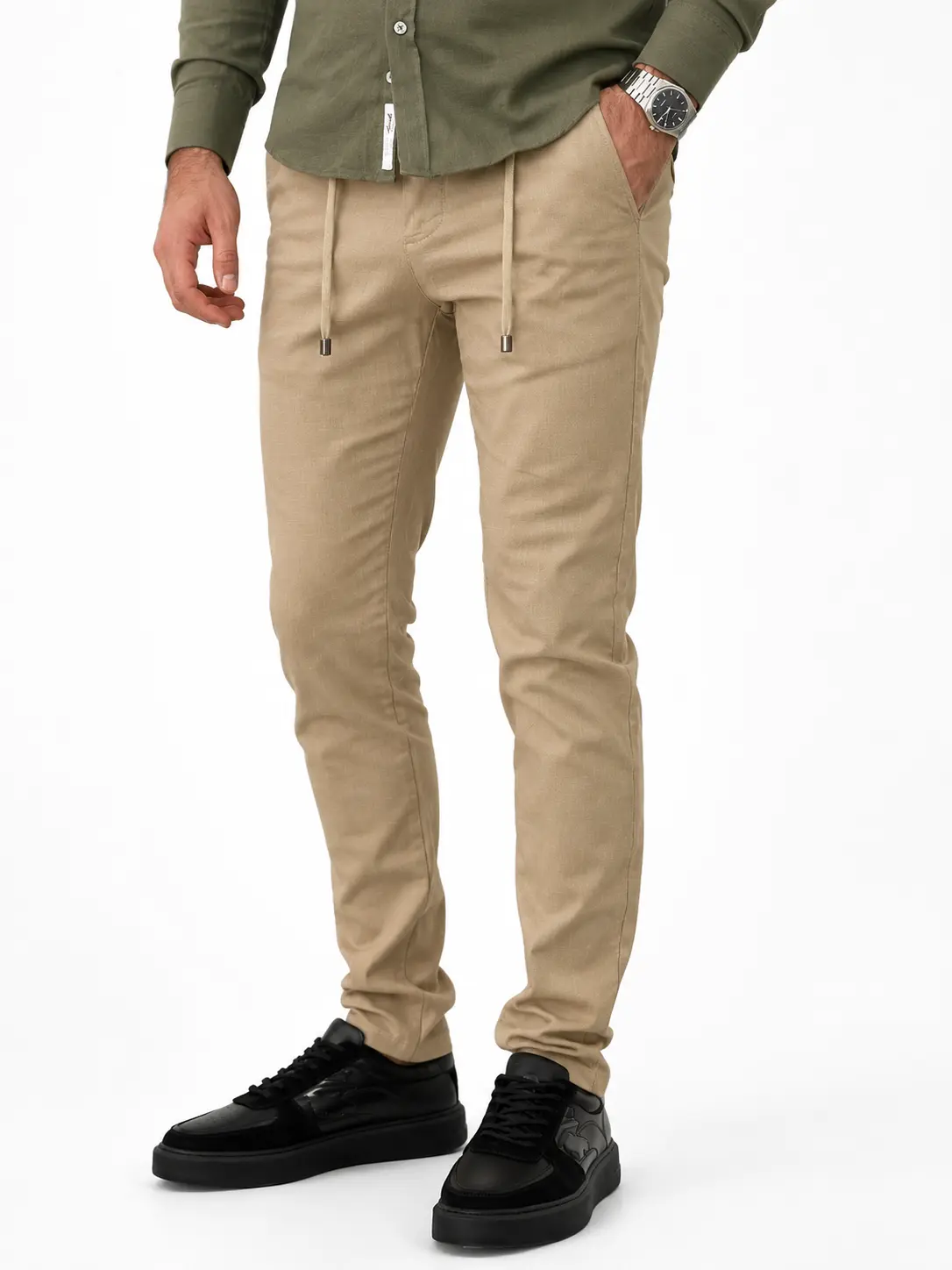 SOFT LINEN LOOK PANTALONE 59038 u bež boji SOFT LINEN LOOK PANTALONE 59038 u bež boji