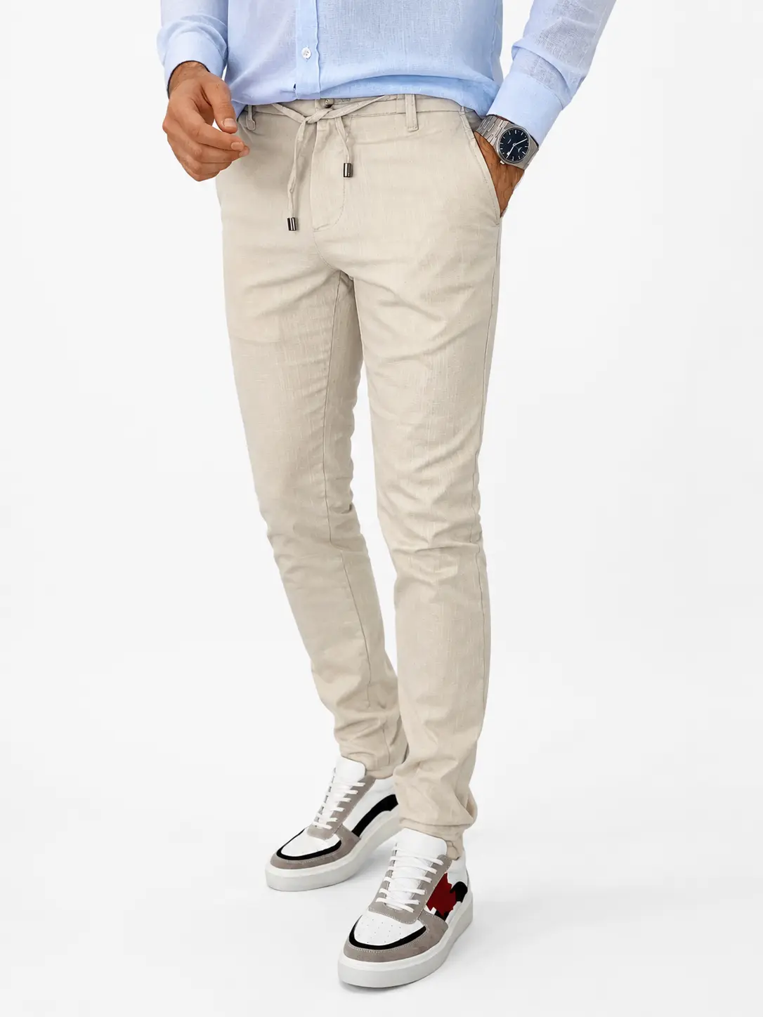 SOFT LINEN LOOK PANTALONE 59038 u krem boji SOFT LINEN LOOK PANTALONE 59038 u krem boji