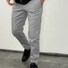 Sive slim fit pantalone za leto - MOTION SUMMER PANTALONE 50262, lagan pamuk sa elastinom, savršene za svakodnevni stil.