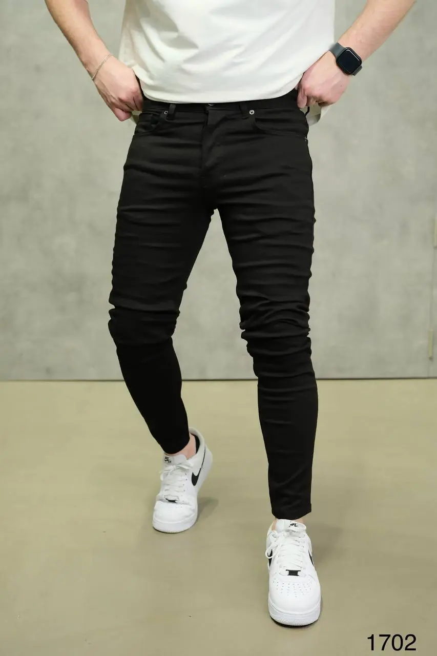 MUŠKE CRNE SLIM FIT FARMERKE 2Y PREMIUM 1702