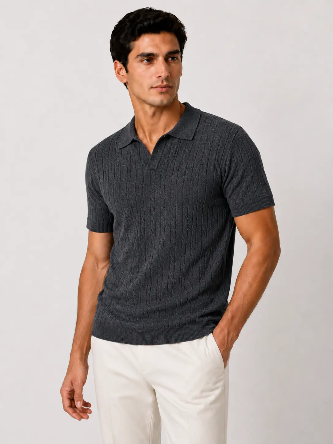 MUŠKA PLETENA POLO MAJICA 4757