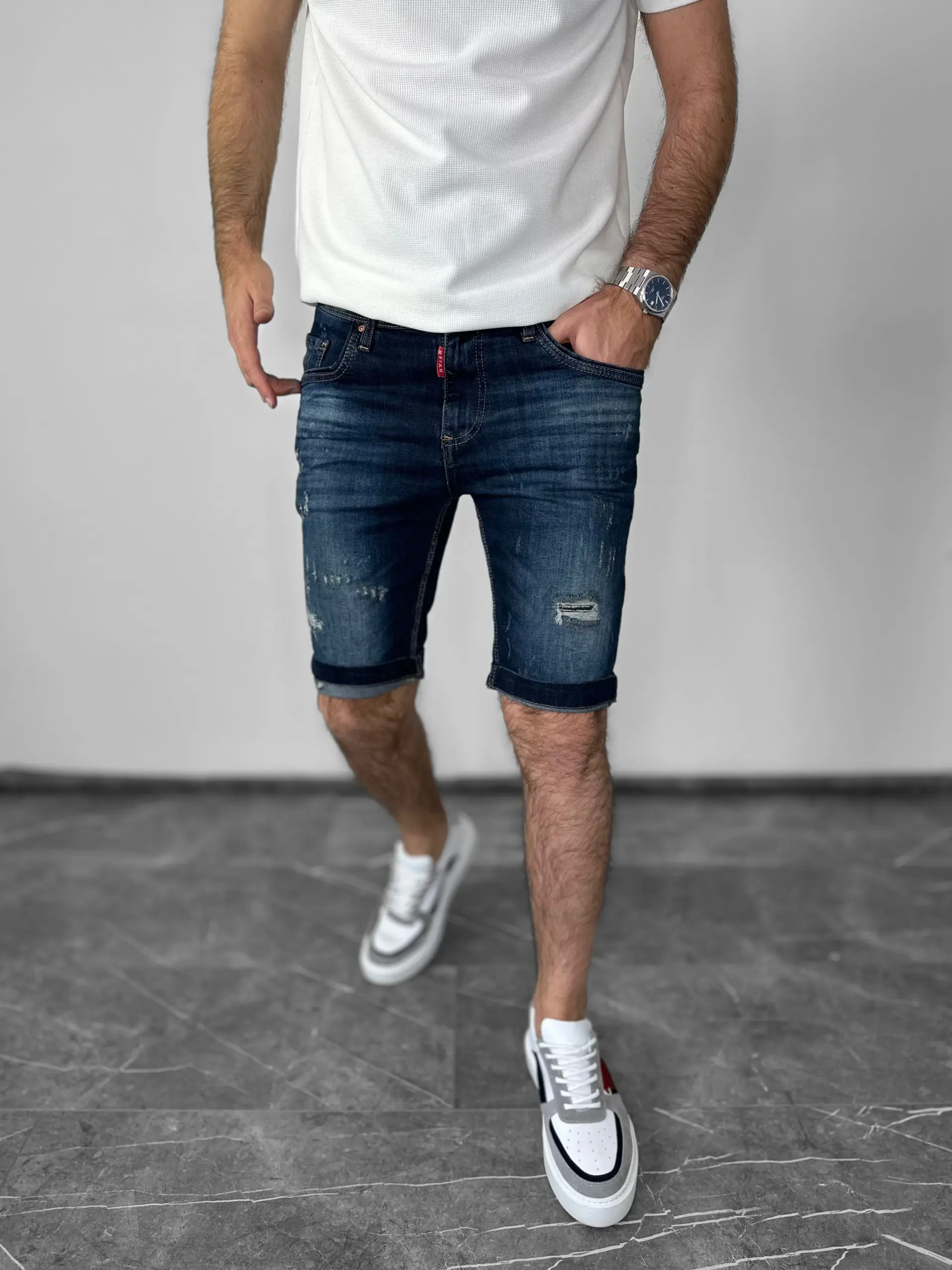 MUŠKE TEKSAS BERMUDE SLIM FIT – TAMNO PLAVE 26200